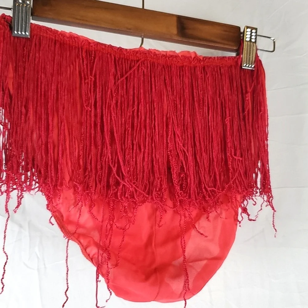 Vintage Red Fringe‎ Matching Boudoir Set